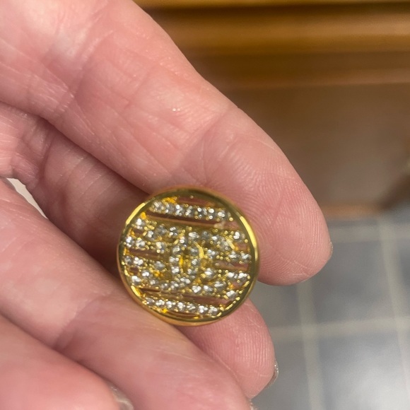 Upcycled Chanel buttons into pierced earrings. - Picture 6 of 7